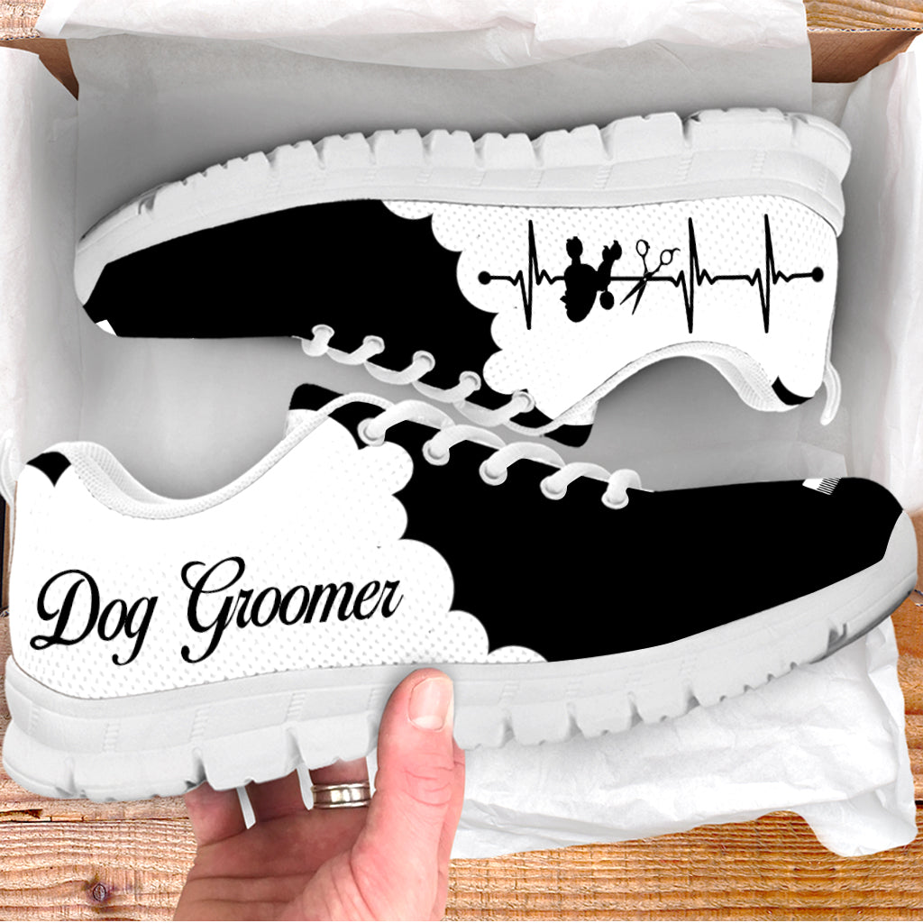 Dog Groomer Shoes Cloudy Black White Sneaker Walking Shoes Best Shoes For Dog Lover Best Gift For Dog Mom 1