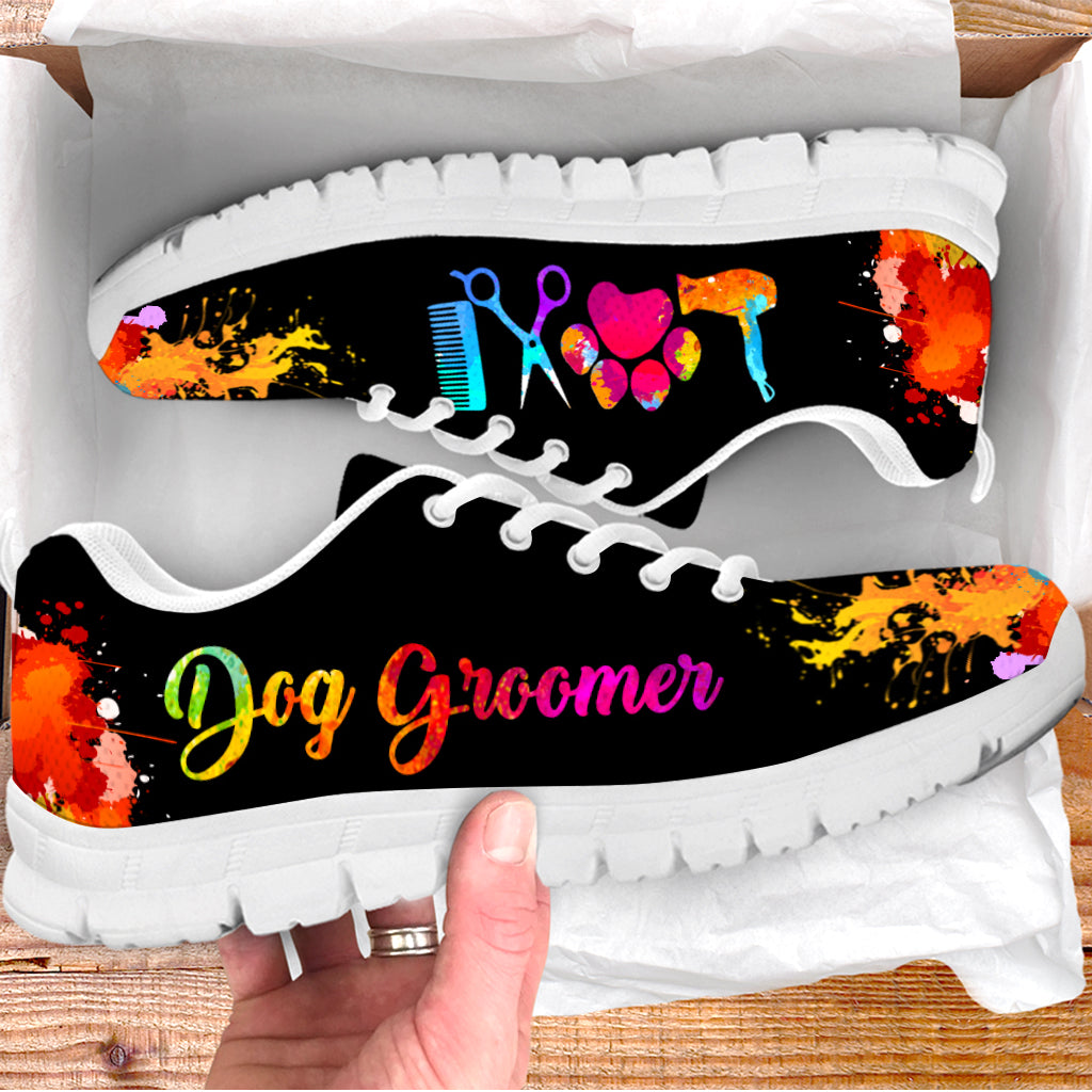 Dog Groomer Shoes Love Art Color Sneaker Walking Shoes Best Shoes For Dog Lover Best Gift For Dog Mom 1