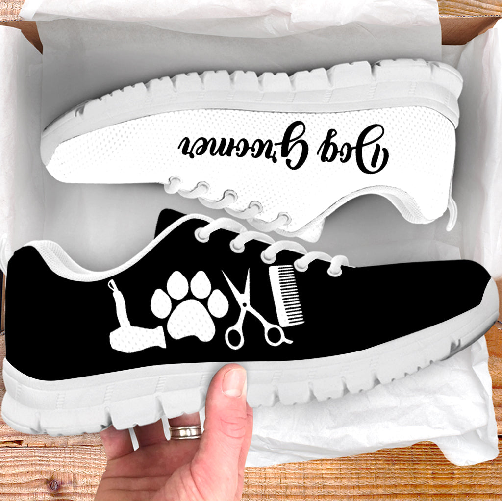Dog Groomer Shoes Love Black White Sneaker Walking Shoes Best Shoes For Dog Lover Best Gift For Dog Mom 1