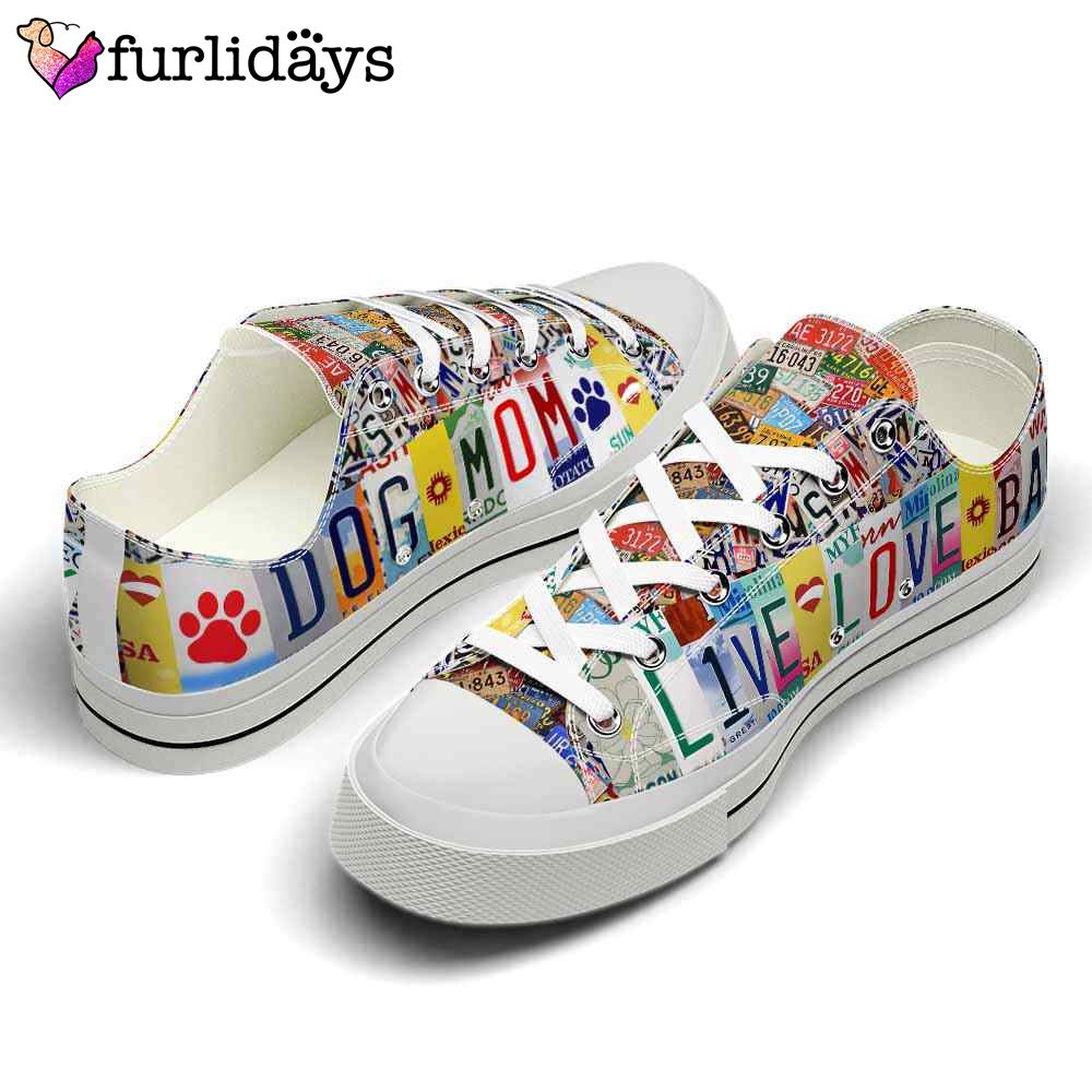 Dog Live Love Bark License Plate Low Top Shoes 2