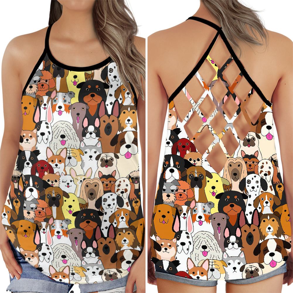 Dog Love With Hundred Of Dogs Criss Cross Open Back Tank Top Workout Shirts Gift For Dog Lovers 1 n9g5hf Dog Love With Hundred Of Dogs Criss Cross Open Back Tank Top Workout Shirts Gift For Dog Lovers 1 n9g5hf
