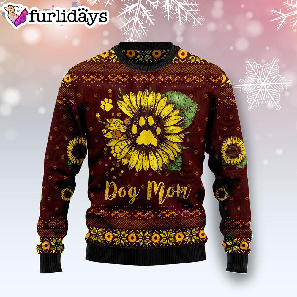 Dog Mom Sunflower Best Gift Ugly Christmas Sweater Gifts For Dog Lovers 1