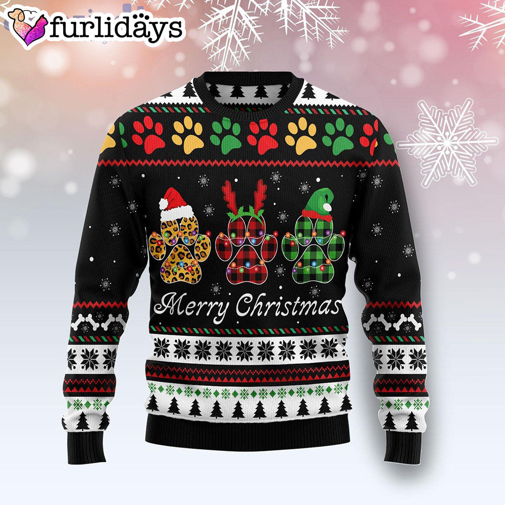 Dog Paws Xmas Dog Lover Funny Family Ugly Christmas Sweater Gifts Christmas Outfits Gift 1