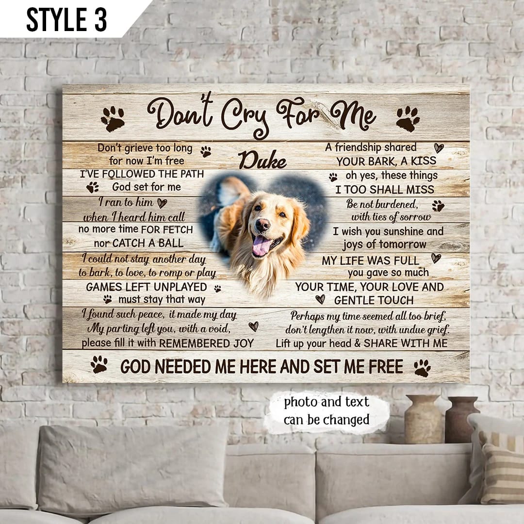 Don t Cry For Me Dog Horizontal Canvas Poster Poster To Print Dog Memorial Dog Memorial Gift 1 Don t Cry For Me Dog Horizontal Canvas Poster Poster To Print Dog Memorial Dog Memorial Gift 1