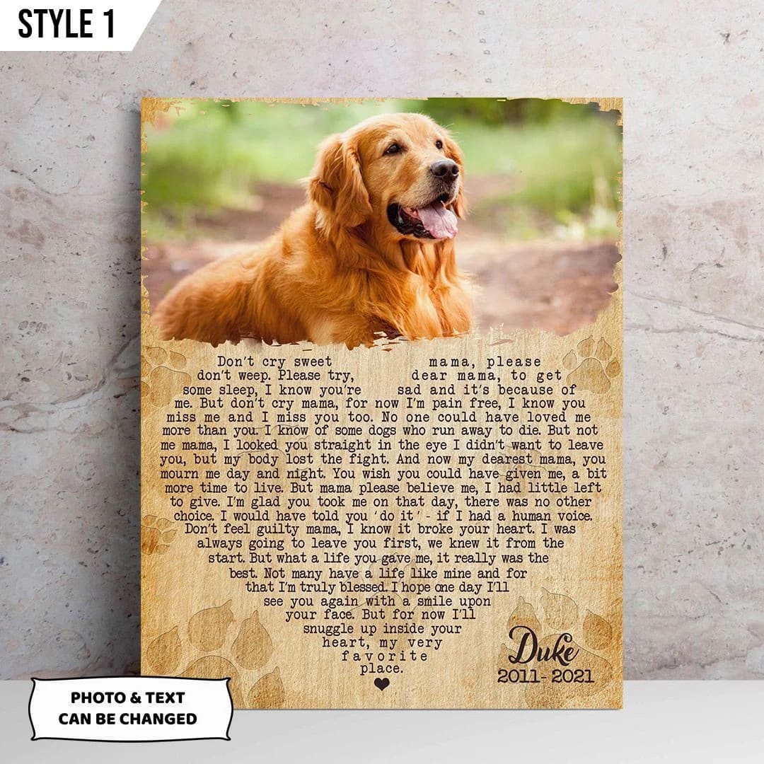 Don t Cry Sweet Mama Dog Poem Canvas Poster Canvas Painting Dog Memorial Gift For Dog Mom 1 Don t Cry Sweet Mama Dog Poem Canvas Poster Canvas Painting Dog Memorial Gift For Dog Mom 1