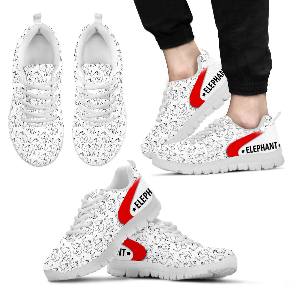 Elephant Shoes Red Pattern Sneaker Tennis Walking Shoes Best Gift For Men And Women 2 Elephant Shoes Red Pattern Sneaker Tennis Walking Shoes Best Gift For Men And Women 2
