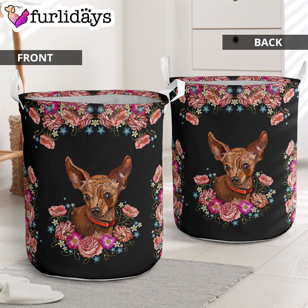 Embroidery Chihuahua Laundry Basket Dog Laundry Basket Christmas Gift For Her Home Decor 2 Embroidery Chihuahua Laundry Basket Dog Laundry Basket Christmas Gift For Her Home Decor 2