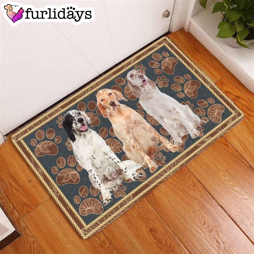 English Setter Flower Paw Doormat Pet Welcome Mats Unique Gifts Doormat 1
