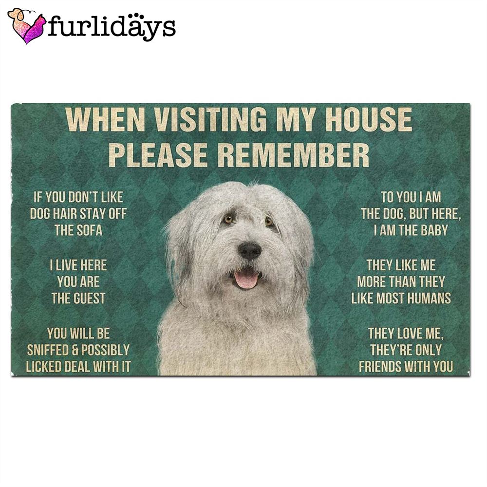 English Sheepdog s Rules Doormat Funny Doormat Christmas Holiday Gift 2