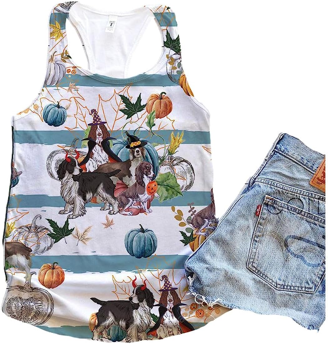 English Springer Spaniel Dog Halloween Pumpkin Retro Tank Top Summer Casual Tank Tops For Women Gift For Young Adults 1 vxg4ay English Springer Spaniel Dog Halloween Pumpkin Retro Tank Top Summer Casual Tank Tops For Women Gift For Young Adults 1 vxg4ay