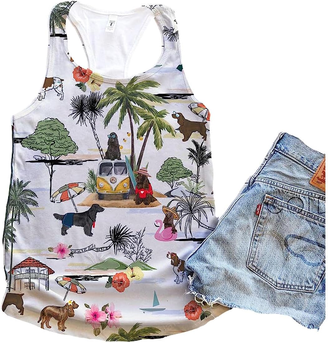 Field Spaniel Dog Hawaii Beach Retro Tank Top Summer Casual Tank Tops For Women Gift For Young Adults 1 j06v7o Field Spaniel Dog Hawaii Beach Retro Tank Top Summer Casual Tank Tops For Women Gift For Young Adults 1 j06v7o