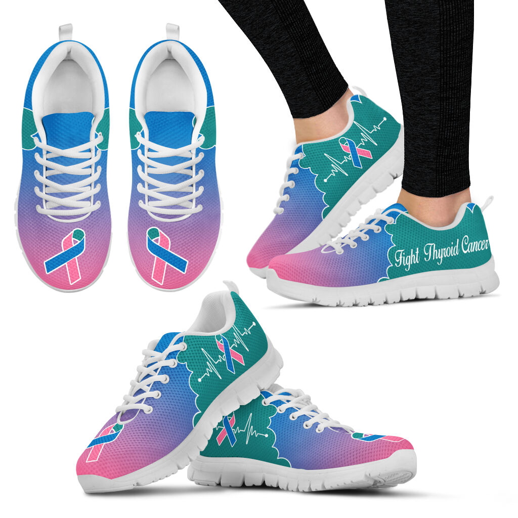 Fight Thyroid Cancer Shoes Teal Pink Blue Sneaker Walking Shoes Best Shoes For Men And Women Cancer Awareness Shoes 1 Fight Thyroid Cancer Shoes Teal Pink Blue Sneaker Walking Shoes Best Shoes For Men And Women Cancer Awareness Shoes 1