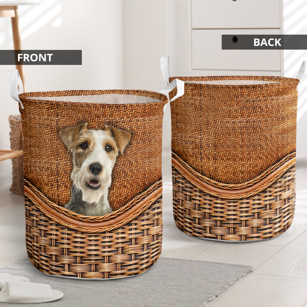 Fox Terrier Rattan Texture Laundry Basket Dog Laundry Basket Christmas Gift For Her Home Decor 1 Fox Terrier Rattan Texture Laundry Basket Dog Laundry Basket Christmas Gift For Her Home Decor 1