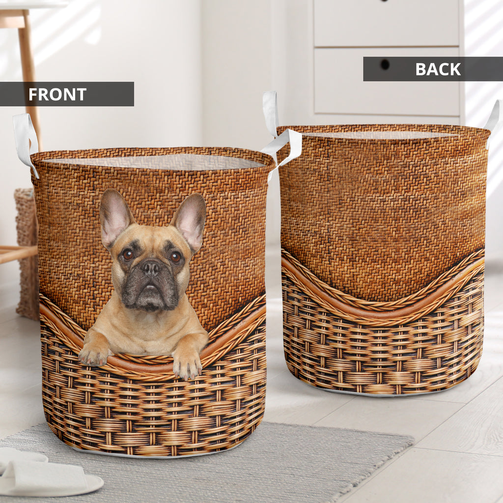 French Bulldog Rattan Texture Laundry Basket Christmas Gift Storage Basket Dog Memorial Gift 1 French Bulldog Rattan Texture Laundry Basket Christmas Gift Storage Basket Dog Memorial Gift 1
