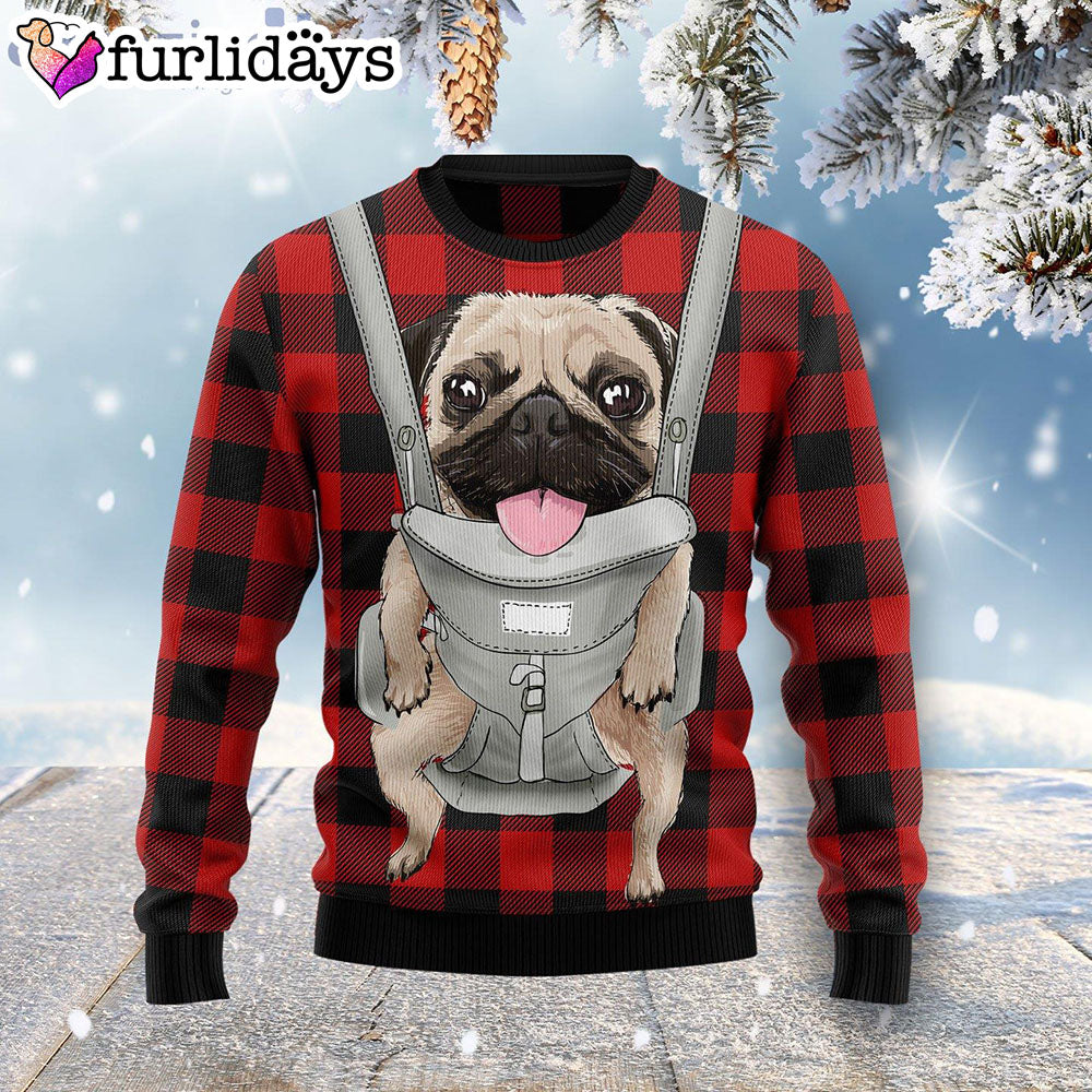 Front Carrier Dog Pug Ugly Christmas Sweater Funny Family Sweater Gifts 1 Front Carrier Dog Pug Ugly Christmas Sweater Funny Family Sweater Gifts 1