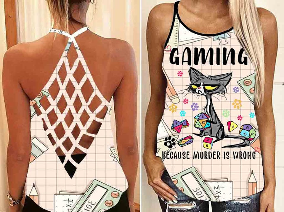 Gaming Because Murder Is Wrong Open Back Camisole Tank Top Fitness Shirt For Women Exercise Shirt 1 cwqpd5 Gaming Because Murder Is Wrong Open Back Camisole Tank Top Fitness Shirt For Women Exercise Shirt 1 cwqpd5