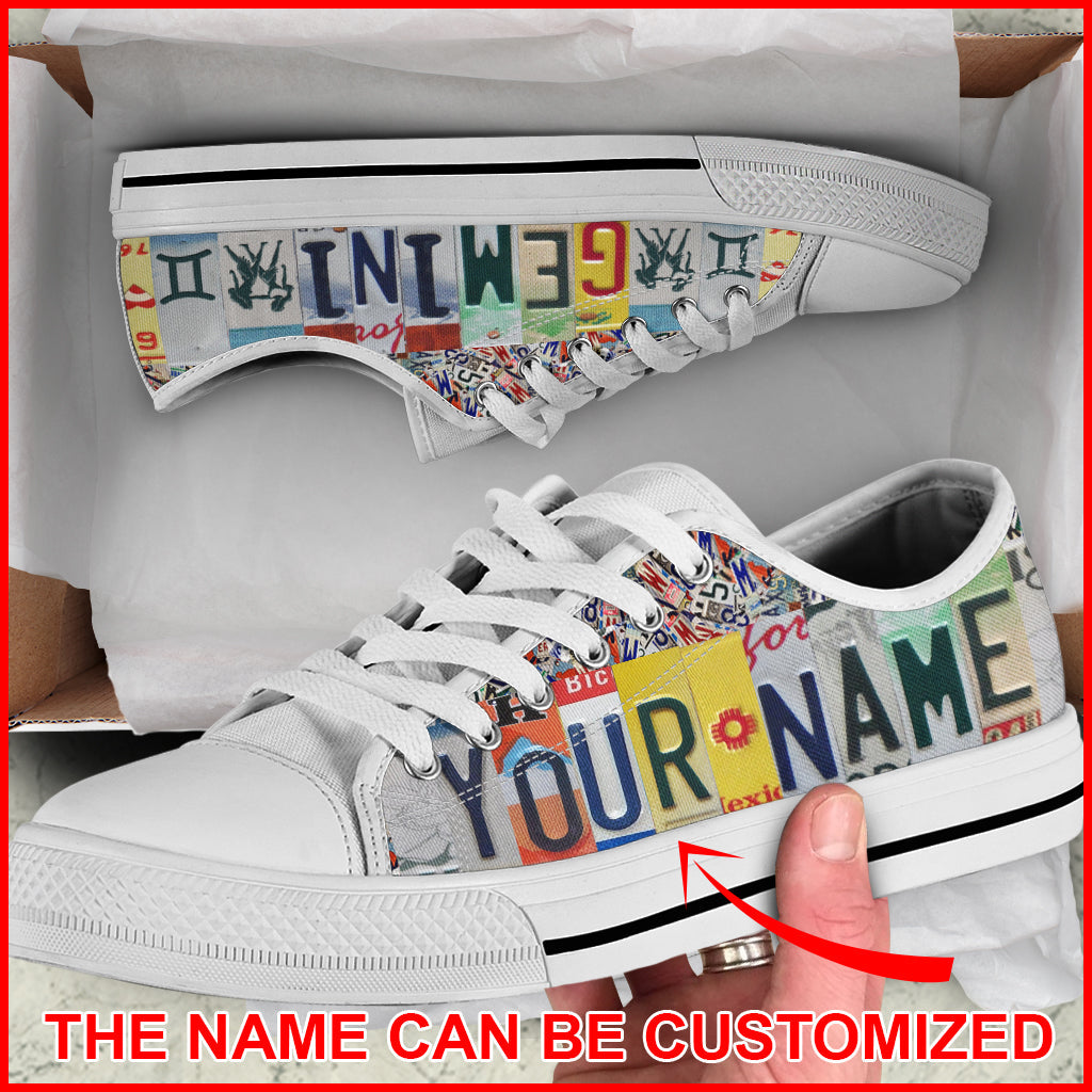 Gemini License Plates Custom Name Low Top Shoes Gemini Zodiac Sign Horoscope Shoes Lowtop Shoes Gift For Adults 1 Gemini License Plates Custom Name Low Top Shoes Gemini Zodiac Sign Horoscope Shoes Lowtop Shoes Gift For Adults 1