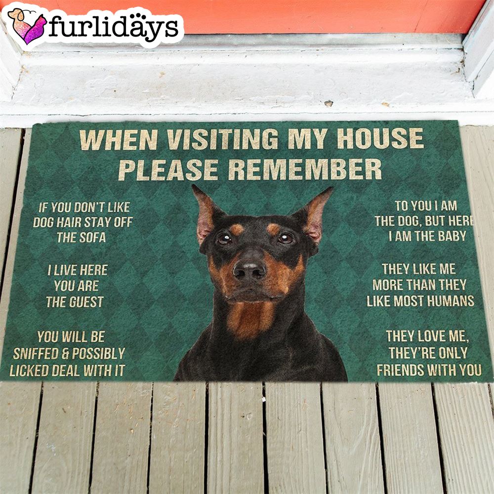 German Pinscher s Rules Doormat Funny Doormat Christmas Holiday Gift 1