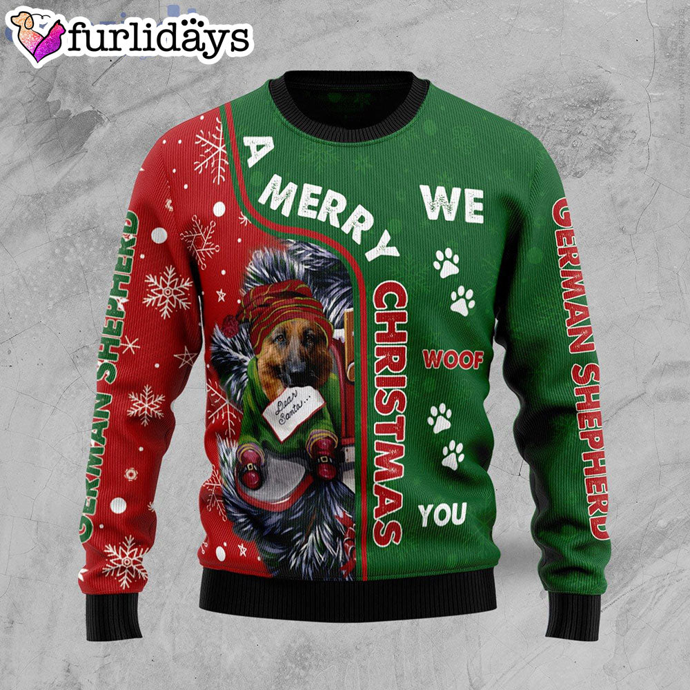 German Shepherd Merry Christmas Dog Lover Ugly Christmas Sweater Dog Memorial Gift 1