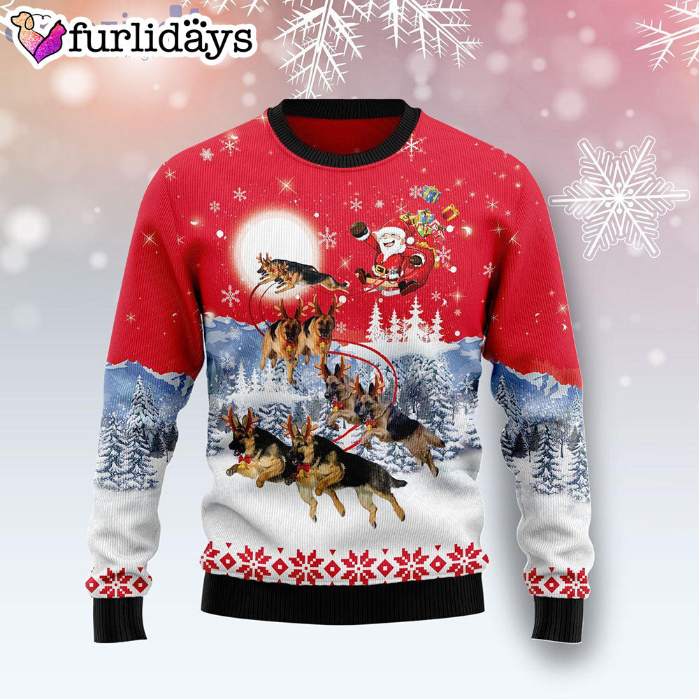 German Shepherd Santa Claus Dog Lover Ugly Christmas Sweater Christmas Gift For Pet Lovers 1