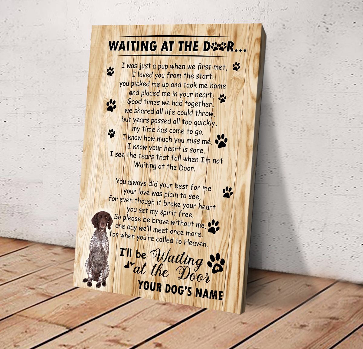 German Shorthaired Pointer Waiting At The Door Personalized Matte Canvas Dog Canvas Wall Art Gift For Dog Lovers 1 German Shorthaired Pointer Waiting At The Door Personalized Matte Canvas Dog Canvas Wall Art Gift For Dog Lovers 1