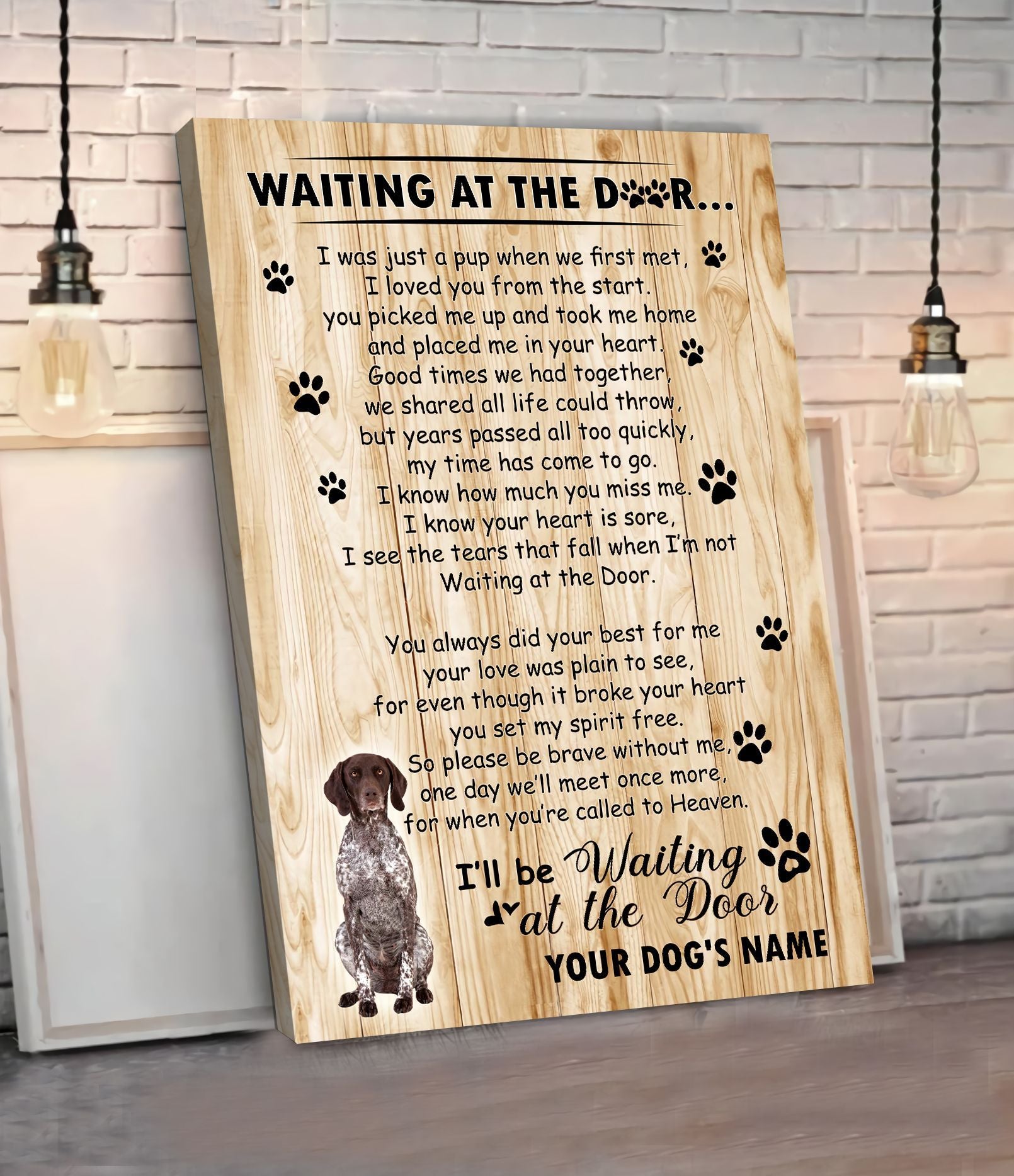 German Shorthaired Pointer Waiting At The Door Personalized Matte Canvas Dog Canvas Wall Art Gift For Dog Lovers 4 German Shorthaired Pointer Waiting At The Door Personalized Matte Canvas Dog Canvas Wall Art Gift For Dog Lovers 4