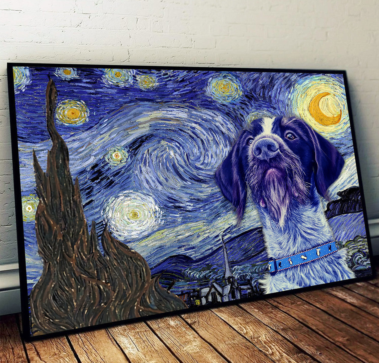 German Wirehaired Pointer Poster Matte Canvas Dog Wall Art Prints Painting On Canvas 1