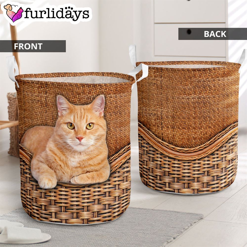 Ginger Cat Rattan Texture Laundry Basket Cat Laundry Basket Gift For Cat Lovers 1 Ginger Cat Rattan Texture Laundry Basket Cat Laundry Basket Gift For Cat Lovers 1