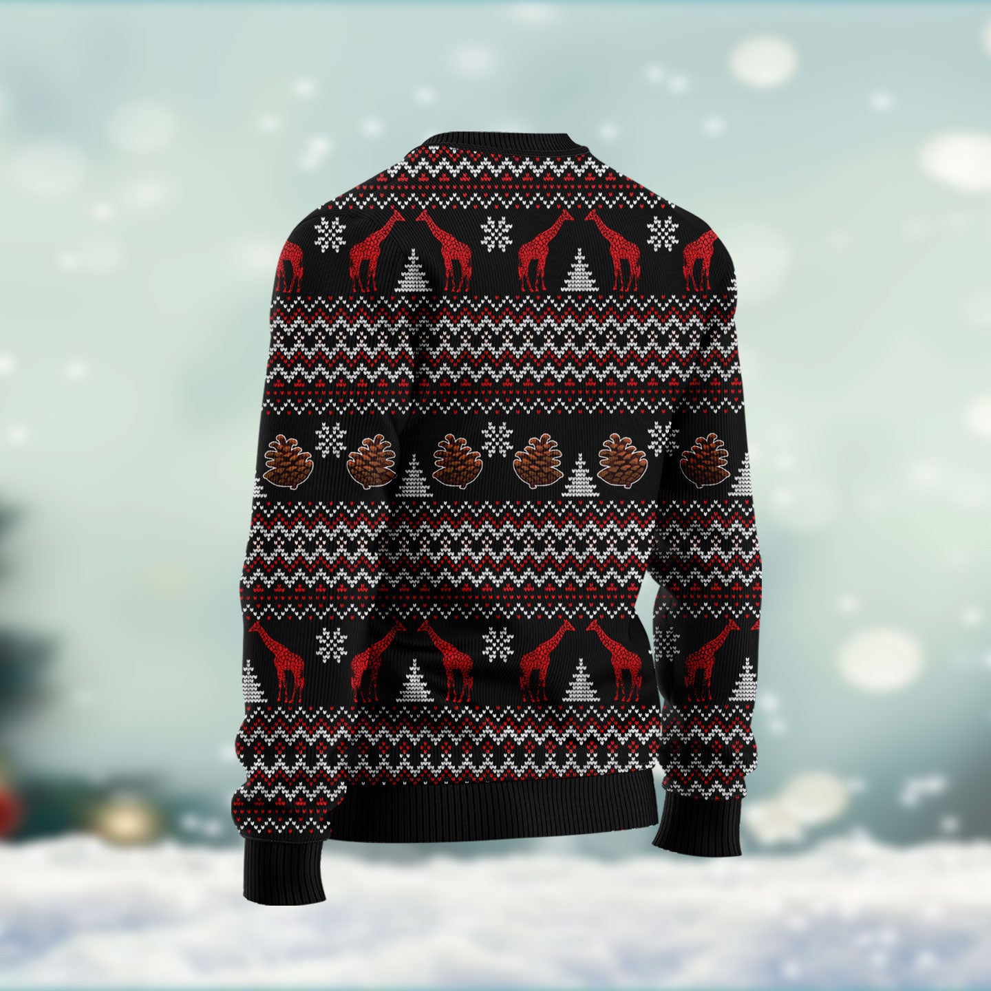 Giraffe Christmas Tree Ugly Christmas Sweater Lover Xmas Sweater Gift Unisex Crewneck Sweater 2