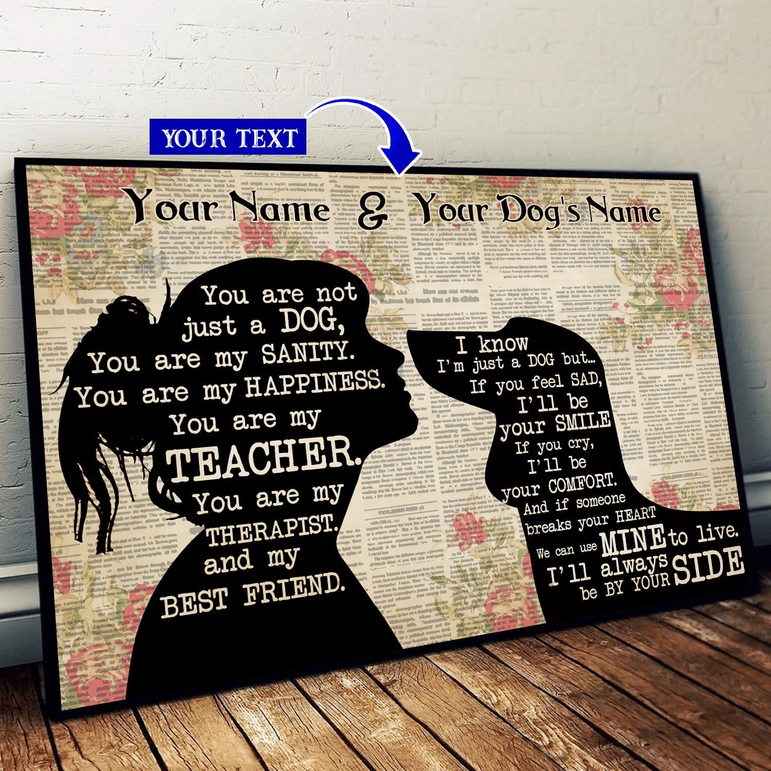 Girl And Dachshund Personalized Poster Matte Canvas Canvas Painting Gift For Dog Lovers Art For Wall 2 Girl And Dachshund Personalized Poster Matte Canvas Canvas Painting Gift For Dog Lovers Art For Wall 2