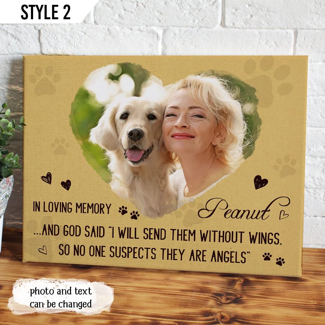 God Said I Will Send Them Without Wings Dog Horizontal Canvas Poster Art For Wall Dog Memorial Gift 1