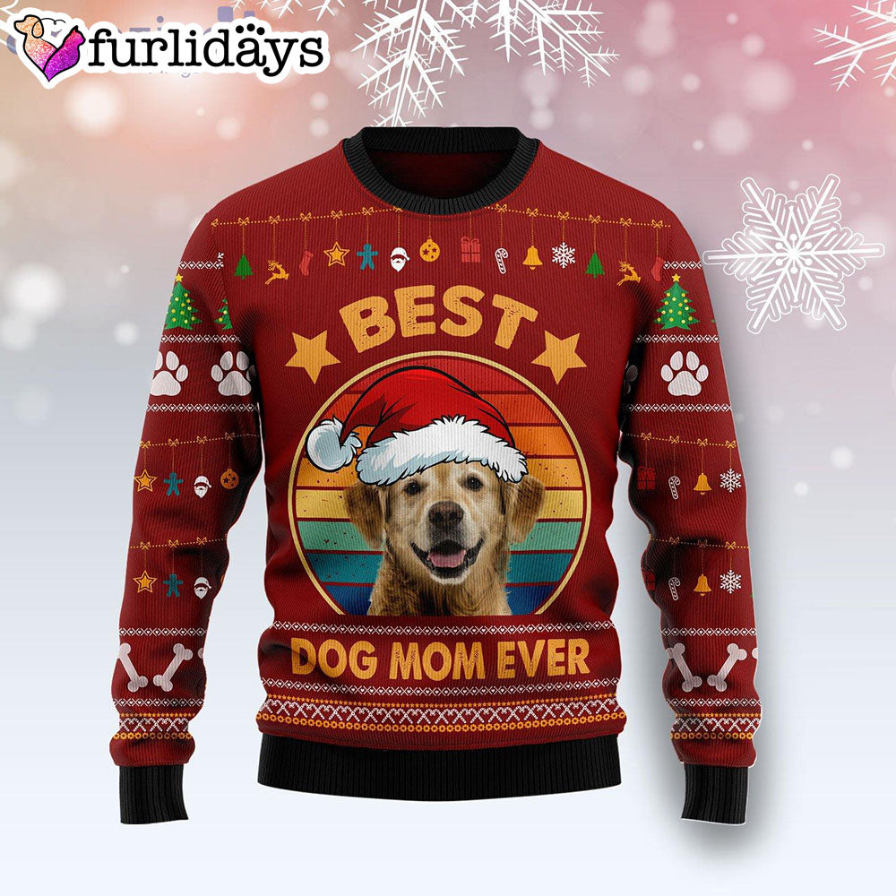 Golden Retriever Best Dog Mom Ever Dog Lover Ugly Christmas Sweater Dog Memorial Gift 1