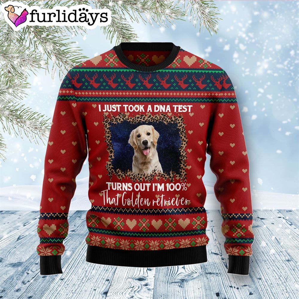 Golden Retriever Dna Ugly Christmas Sweater Gift For Dog Lovers Unisex Crewneck Sweater 1 Golden Retriever Dna Ugly Christmas Sweater Gift For Dog Lovers Unisex Crewneck Sweater 1