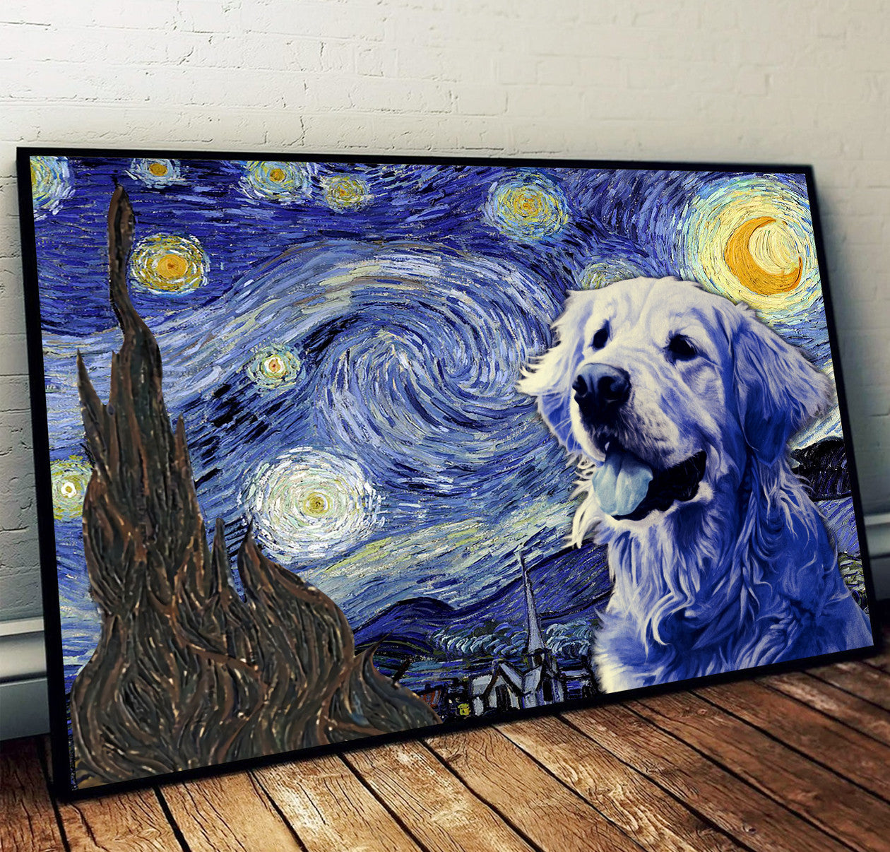 Golden Retriever Poster Matte Canvas Dog Wall Art Prints Painting On Canvas 1