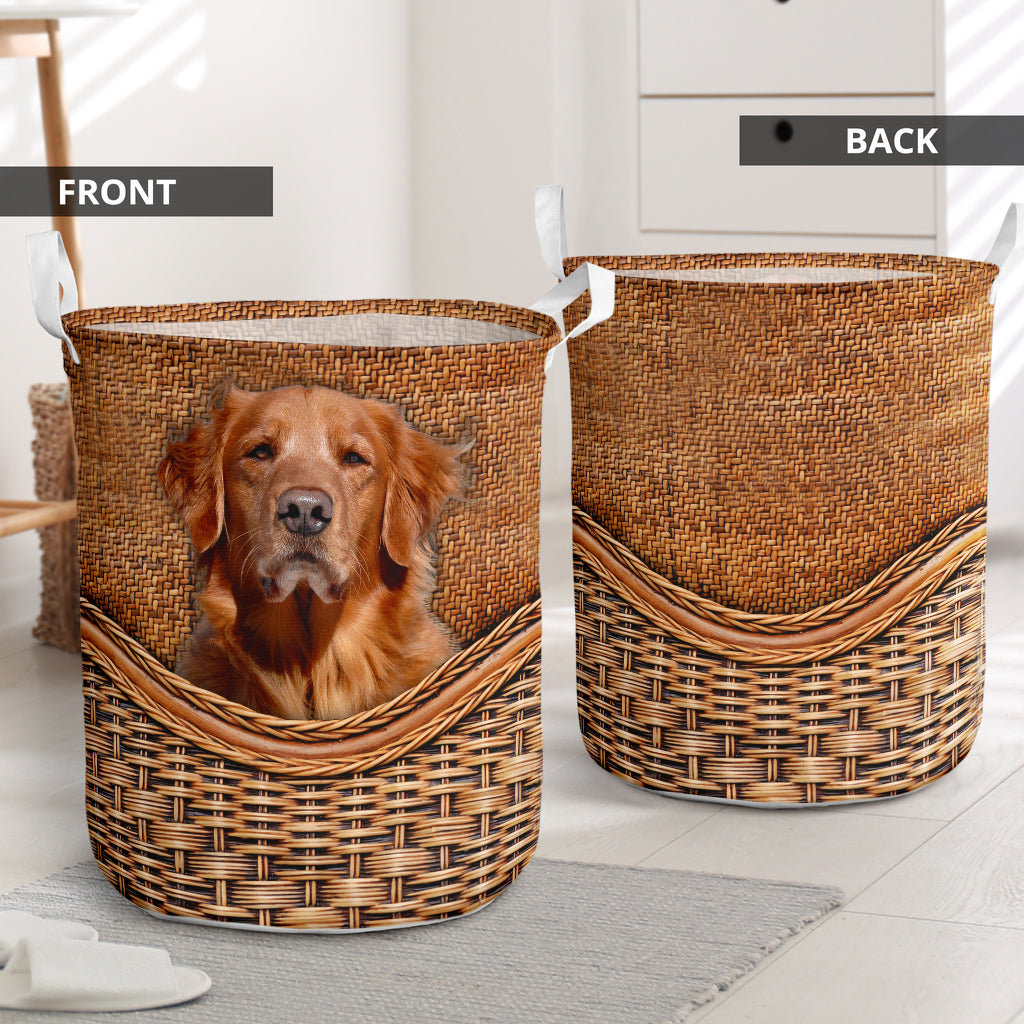 Golden Retriever Rattan Texture Laundry Basket Dog Laundry Basket Christmas Gift For Her Home Decor 1 Golden Retriever Rattan Texture Laundry Basket Dog Laundry Basket Christmas Gift For Her Home Decor 1