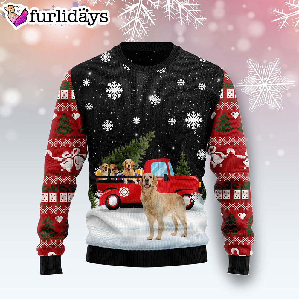 Golden Retriever Red Truck Dog Lover Ugly Christmas Sweater Gifts For Dog Lovers 1 Golden Retriever Red Truck Dog Lover Ugly Christmas Sweater Gifts For Dog Lovers 1