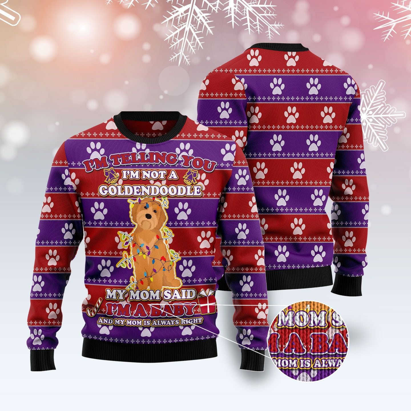 Goldendoodle Baby Christmas Ugly Christmas Sweater Gift For Pet Lovers Unisex Crewneck Sweater 3 Goldendoodle Baby Christmas Ugly Christmas Sweater Gift For Pet Lovers Unisex Crewneck Sweater 3