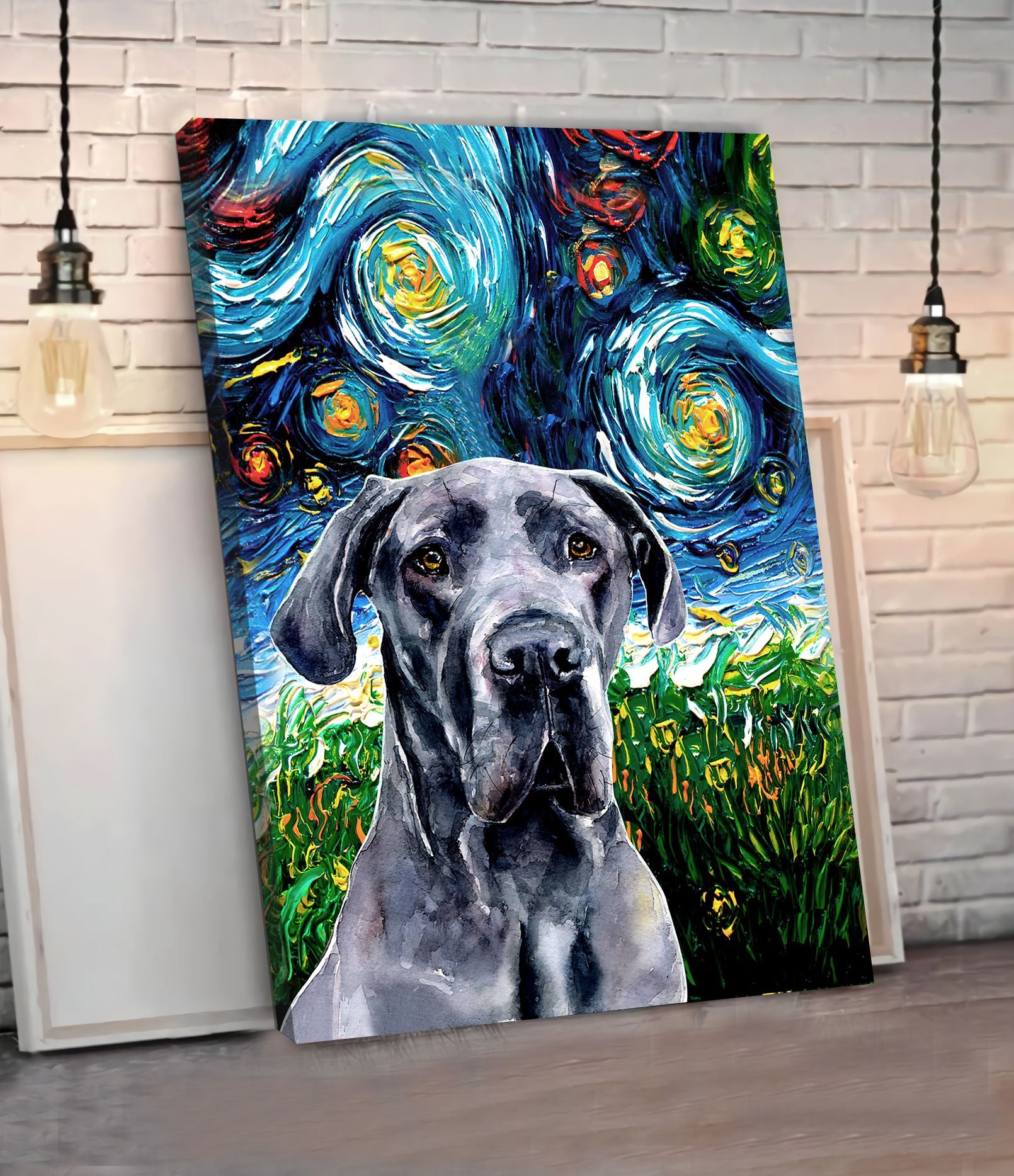 Great Dane Poster Matte Canvas Dog Canvas Art Poster To Print Gift For Dog Lovers 3