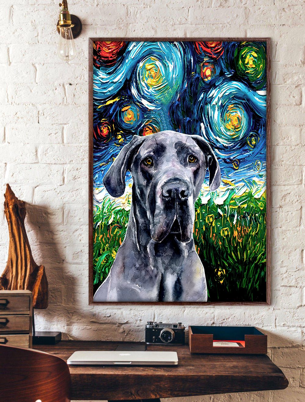 Great Dane Poster Matte Canvas Poster To Print Gift For Dog Lovers 2