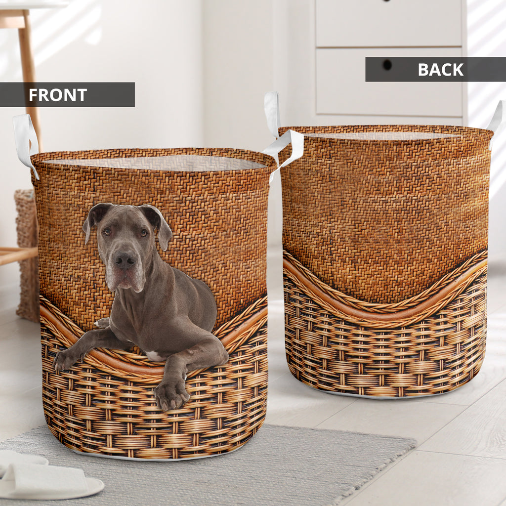 Great Dane Rattan Texture Laundry Basket Dog Laundry Basket Christmas Gift For Her Home Decor 1 Great Dane Rattan Texture Laundry Basket Dog Laundry Basket Christmas Gift For Her Home Decor 1