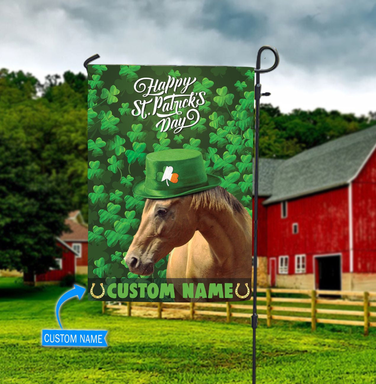 Happy St.Patrick s Day Horse Personalized Garden Flag Flags For The Garden Outdoor Decoration 3
