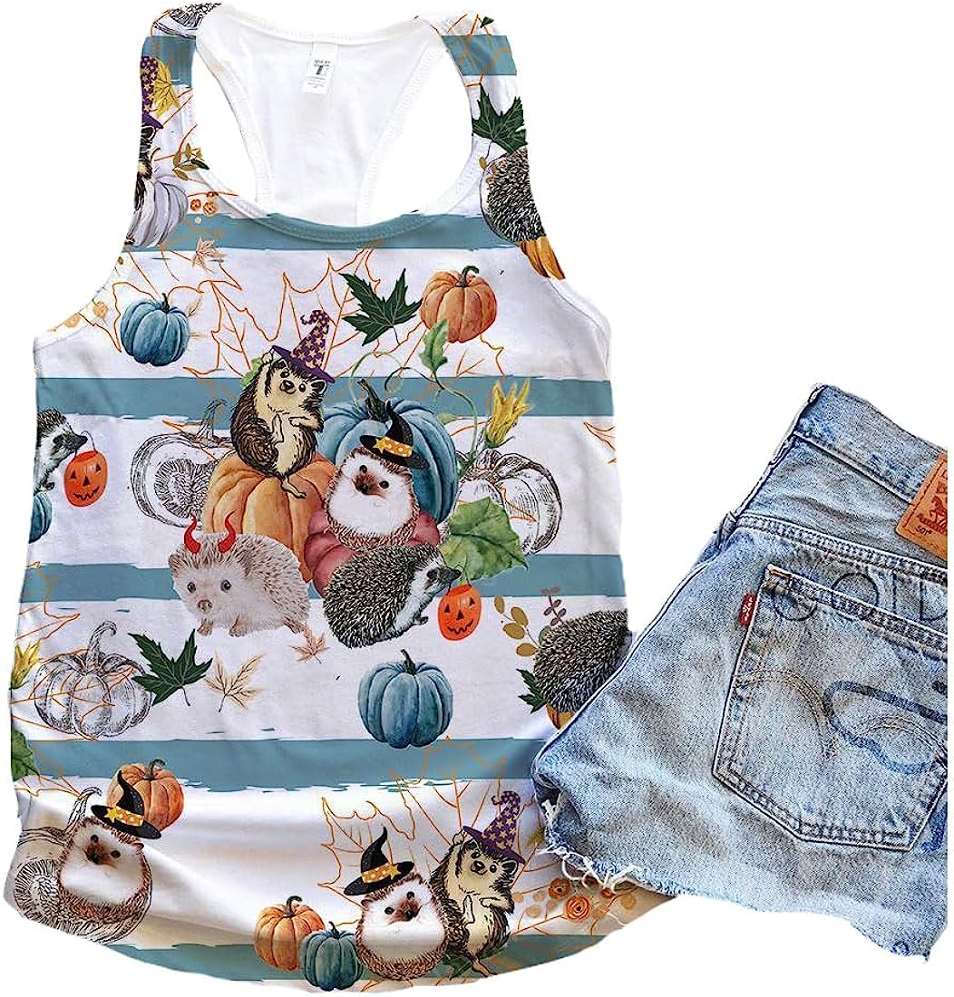 Hedgehog Halloween Pumpkin Retro Tank Top Summer Casual Tank Tops For Women Gift For Young Adults 1 lt4l7t Hedgehog Halloween Pumpkin Retro Tank Top Summer Casual Tank Tops For Women Gift For Young Adults 1 lt4l7t