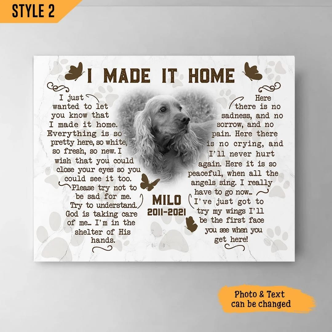 I Made It Home I Just Wanted To Let You Know Dog Horizontal Canvas Wall Art Canvas Dog Memorial Gift 1 I Made It Home I Just Wanted To Let You Know Dog Horizontal Canvas Wall Art Canvas Dog Memorial Gift 1