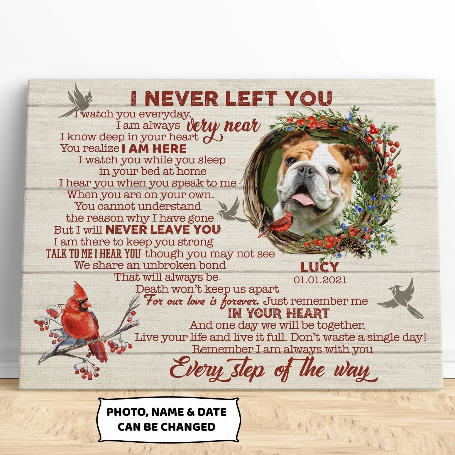 I Never Left You I Watch You Everyday Dog Canvas Poster Canvas Painting Dog Memorial Gift 1