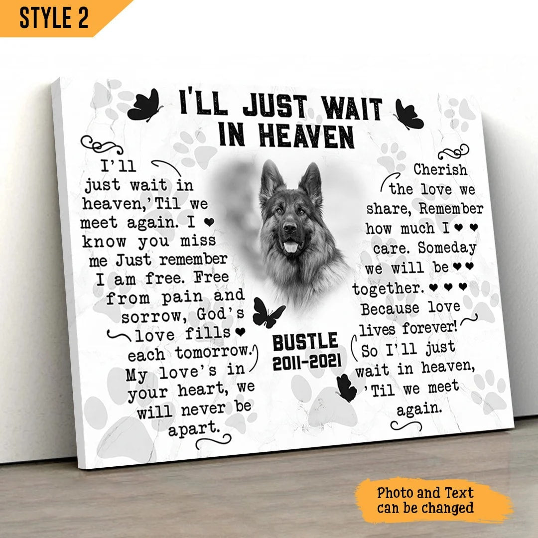 I ll Just Wait In Heaven Dog Horizontal Canvas Wall Art Canvas Dog Memorial Gift 1 I ll Just Wait In Heaven Dog Horizontal Canvas Wall Art Canvas Dog Memorial Gift 1