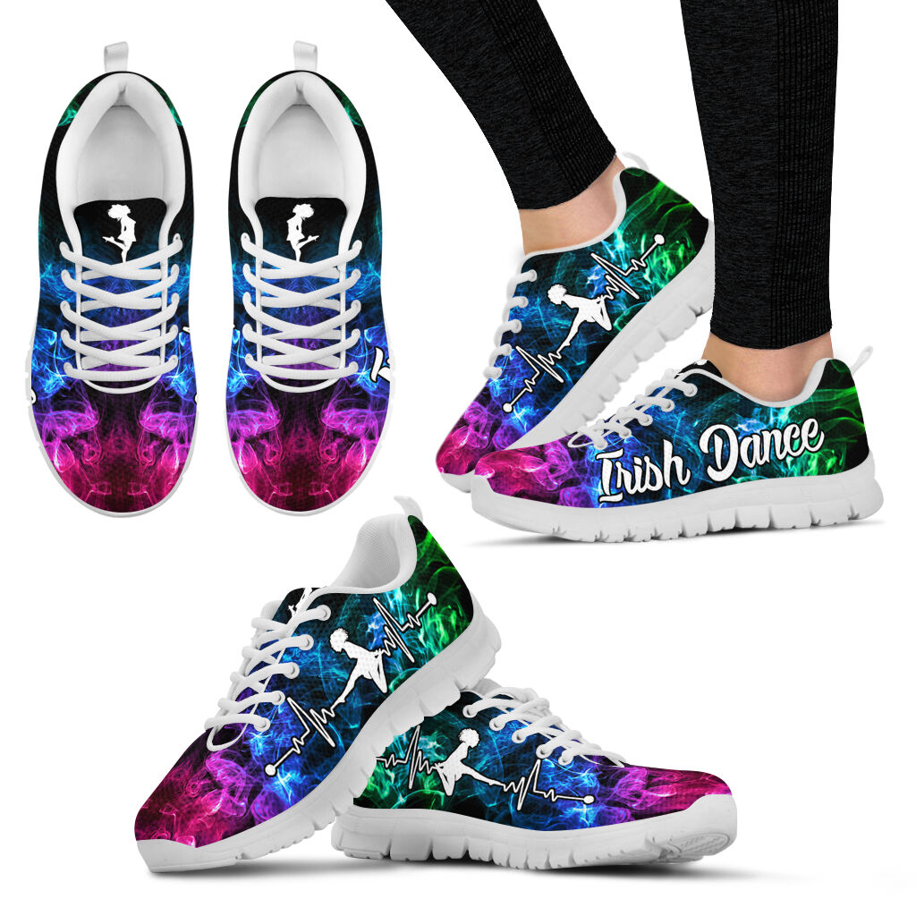 Irish Dance Heartbeat Smoke Sneaker Gift Walking Running Lightweight Casual Shoes Irish Gift St.Patrick s Day Malalan 1