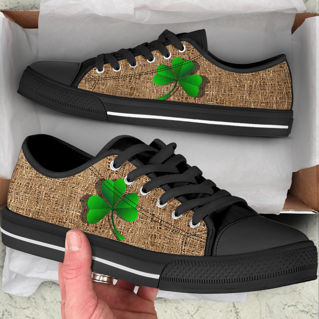 Irish Shamrock On Organic Weave Low Top Black Shoes Canvas Print Lowtop Casual Shoes Irish Gift St.Patrick s Day 2 Irish Shamrock On Organic Weave Low Top Black Shoes Canvas Print Lowtop Casual Shoes Irish Gift St.Patrick s Day 2