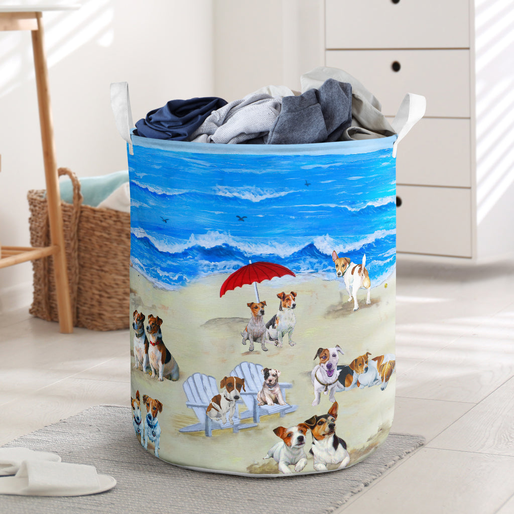 Jack Russell In Beach In Beach Laundry Basket Dog Laundry Basket Christmas Gift For Her Home Decor 1 Jack Russell In Beach In Beach Laundry Basket Dog Laundry Basket Christmas Gift For Her Home Decor 1