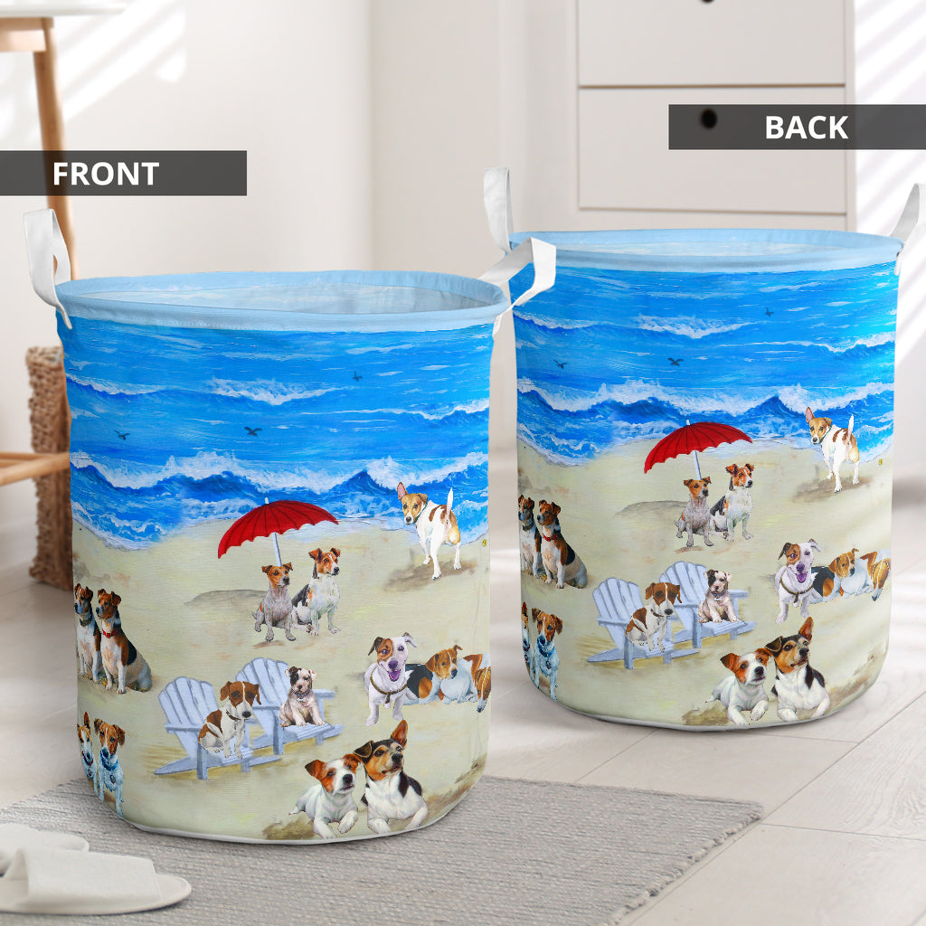 Jack Russell In Beach In Beach Laundry Basket Dog Laundry Basket Christmas Gift For Her Home Decor 2 Jack Russell In Beach In Beach Laundry Basket Dog Laundry Basket Christmas Gift For Her Home Decor 2