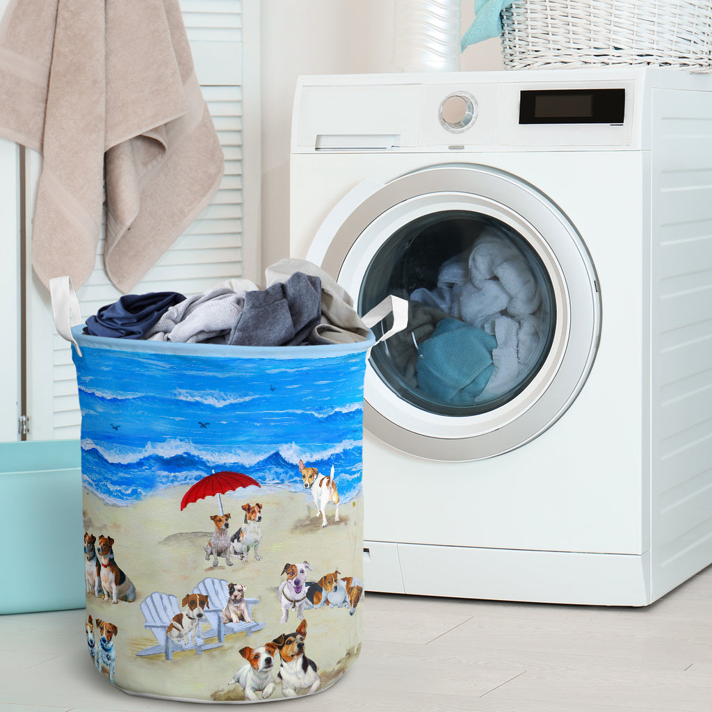 Jack Russell In Beach In Beach Laundry Basket Dog Laundry Basket Christmas Gift For Her Home Decor 3 Jack Russell In Beach In Beach Laundry Basket Dog Laundry Basket Christmas Gift For Her Home Decor 3